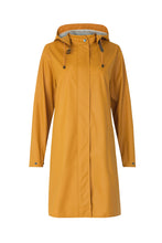 Load image into Gallery viewer, Ilse Jacobsen RAIN71 classic A-line detachable hood waterproof raincoat in Dijon mustard yellow.