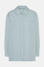 Load image into Gallery viewer, Ilse Jacobsen quilted shirt jacket style in light petroleum blue.
