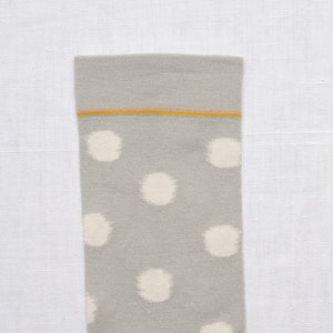 Bonne Maison celadon polka dot spot cotton socks.