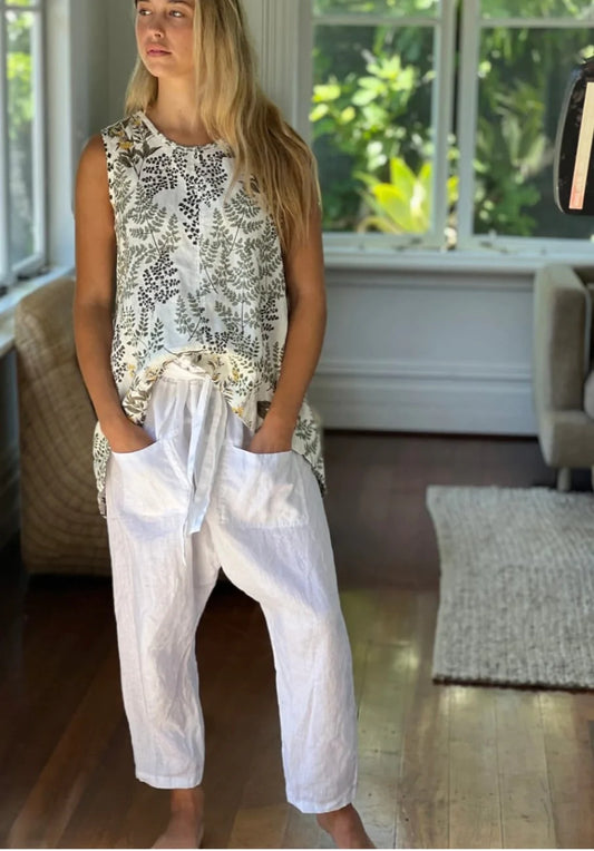 Frockk Ruby linen pants - white