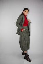 Load image into Gallery viewer, Kimberley Tonkin Jenna lined linen jacket in moss green.