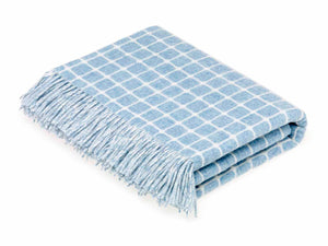 Bronte by Moon Athens throw in Aqua, light blue and white check.