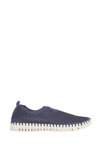 Load image into Gallery viewer, Ilse Jacobsen Tulip shoes, slip on comfotable receycled microfibre with natural latex sole, washable. In Dark Indigo.