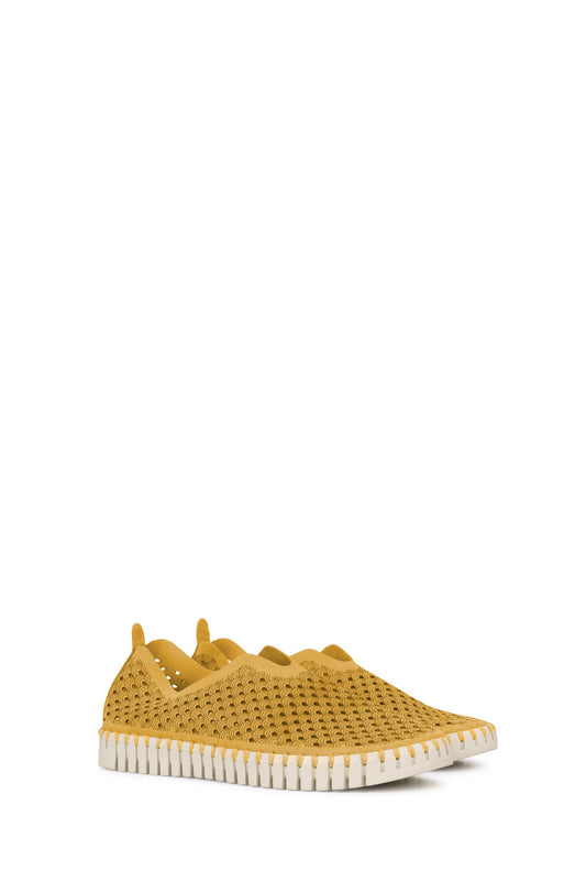 Ilse Jacobsen Tulip shoes - recycled microfibre upper, natural rubber sole, breathable, comfortable, washable. Golden Rod.