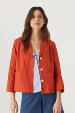 Load image into Gallery viewer, Nice Things by Paloma S designed in Barcelona pure cotton poplin casual blazer in burnt orange.
