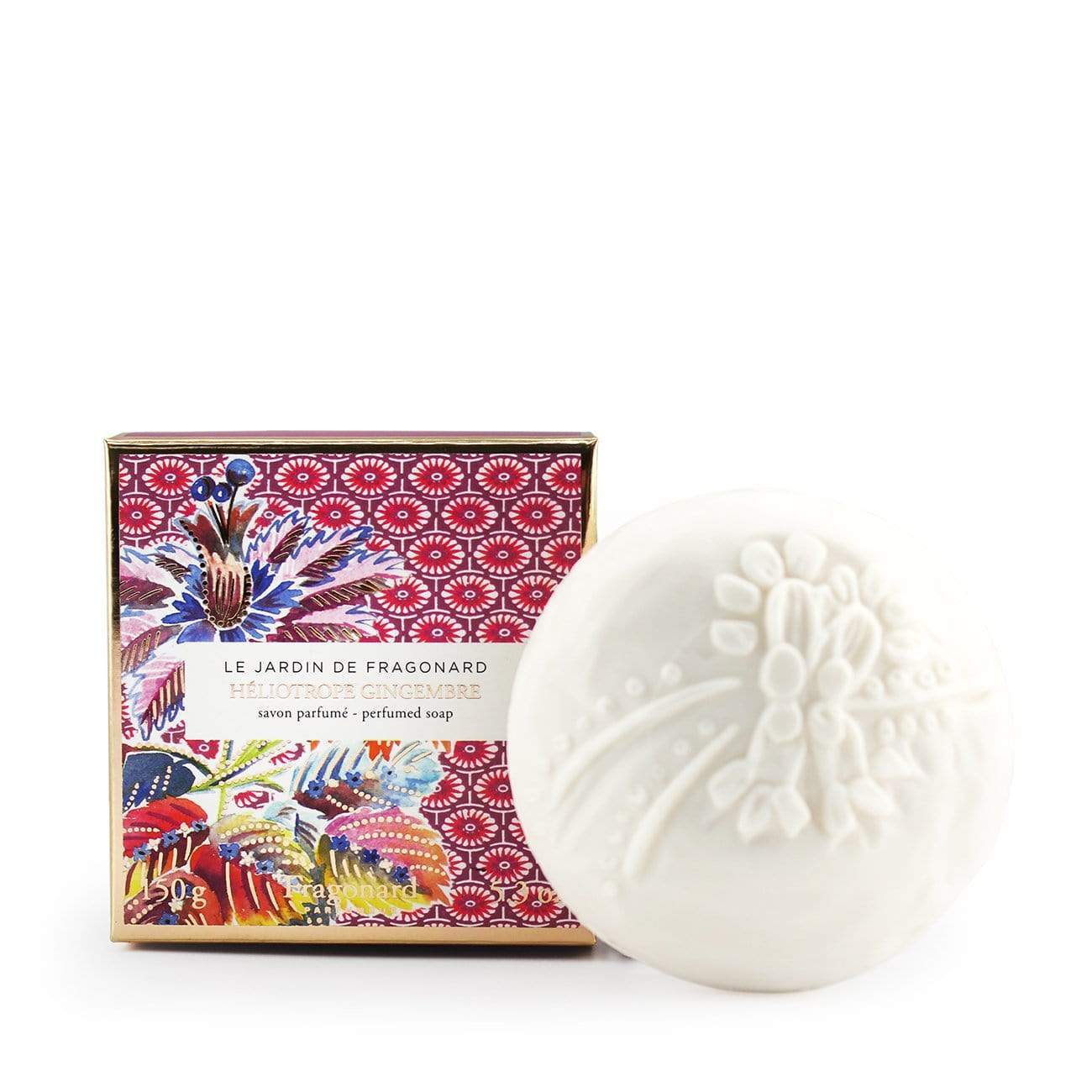 Fragonard French boxed gift soap Heliotrope gingembre (heliotrope ginger).