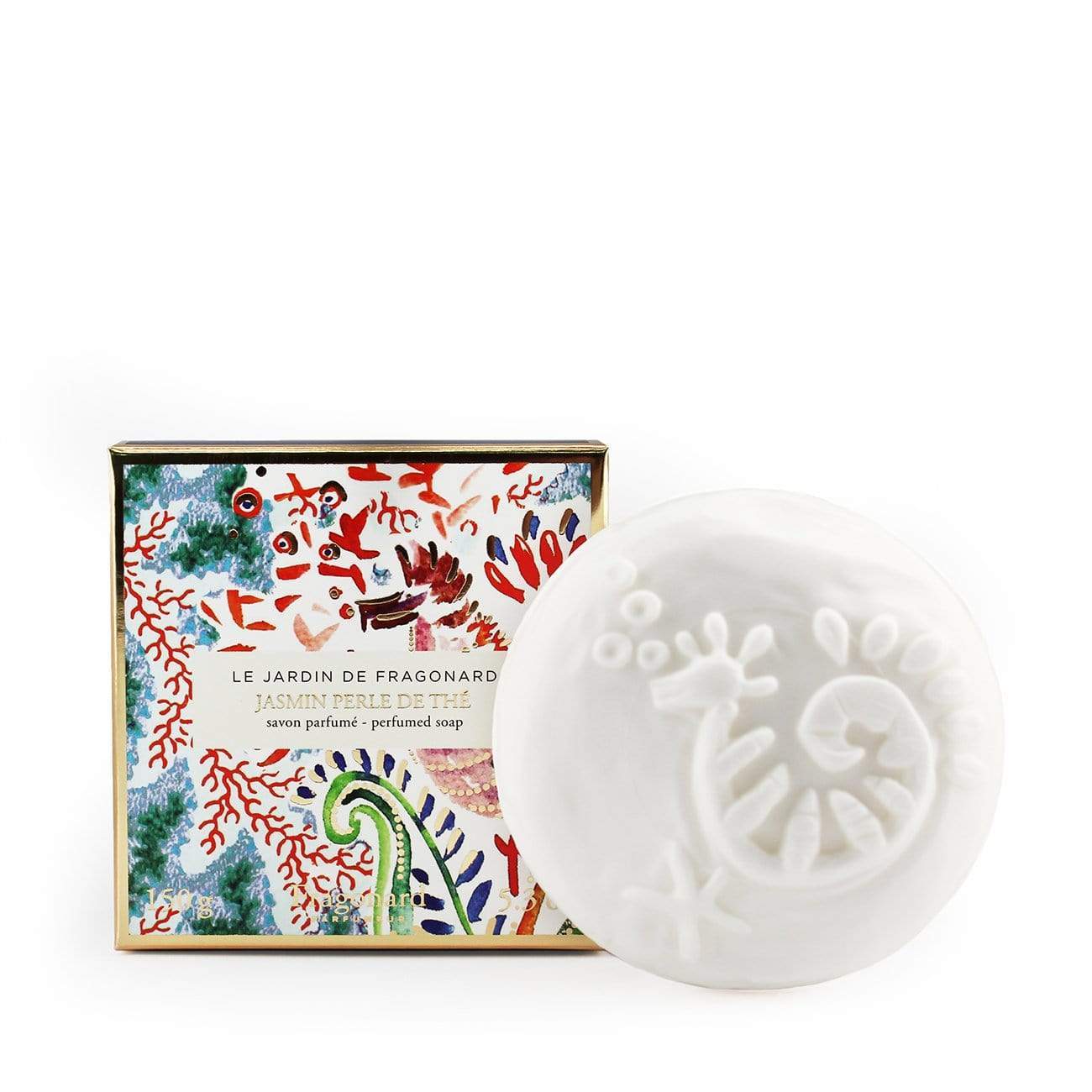Fragonard French boxed soap Jasmine perle de the jasmine pearl tea.