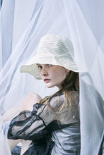 Load image into Gallery viewer, PCNQ made in Japan abaca and cotton sun hat, Pop in white.