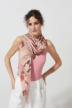 Load image into Gallery viewer, Mapoesie Alhambra organic cotton scarf in purple.