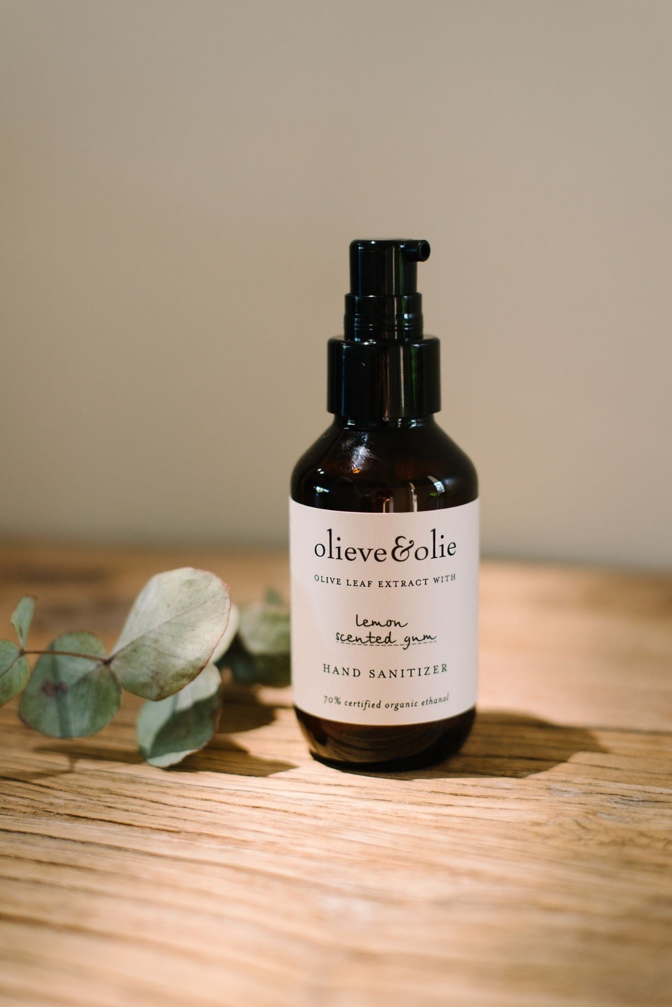 Olieve and Olie Australian made. natural and organic hand sanitiser sanitizer.